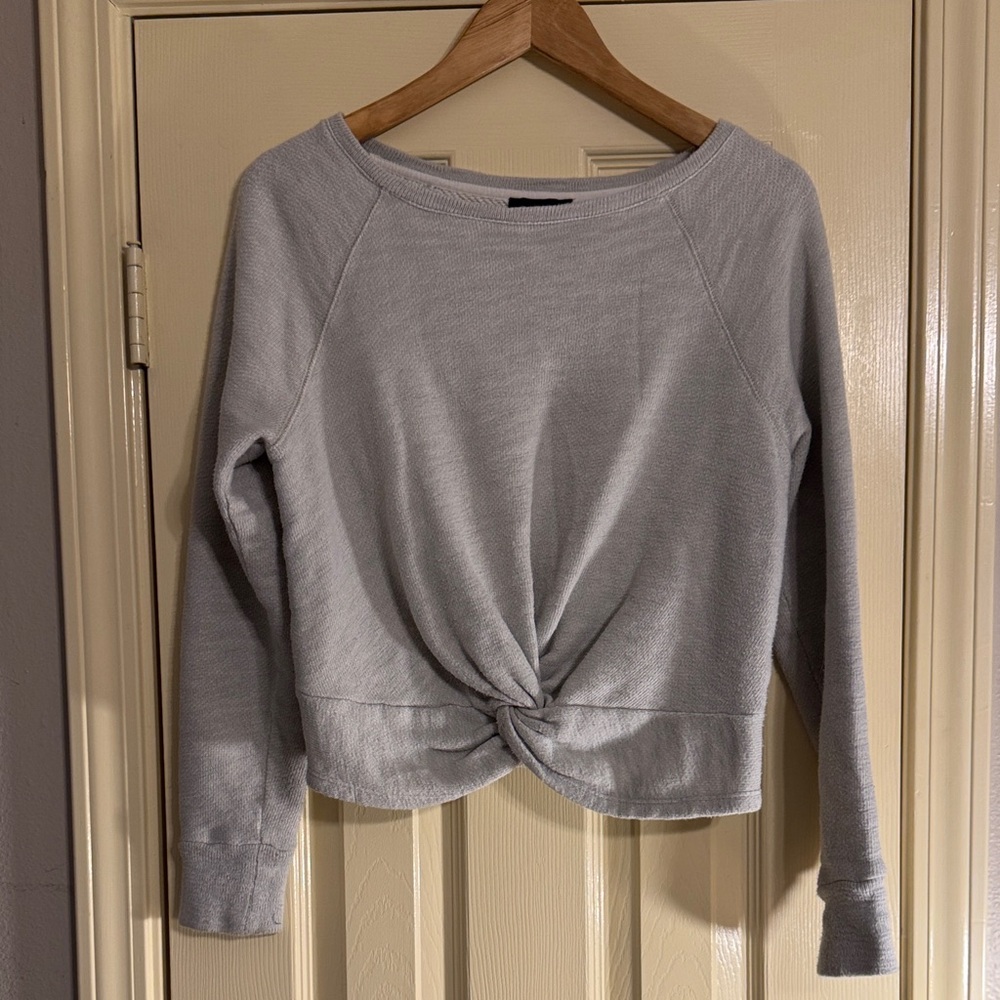 J. Crew Twist Knot Front Gray Sweater Size XXS/XS